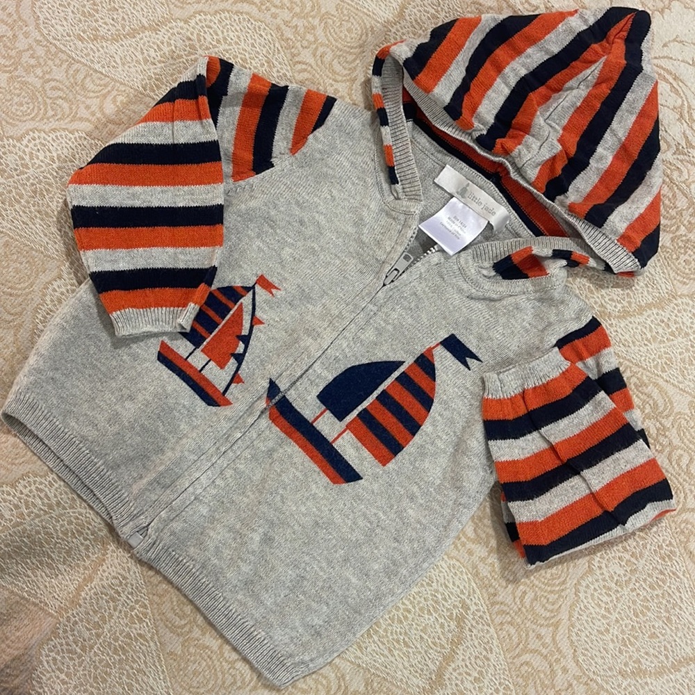 LITTLE JADE 18/24months baby 100% cotton knit hooded sweatshirt